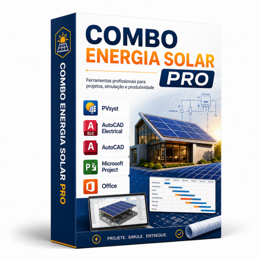 Combo Energia Solar Pro PVsyst + AutoCAD Electrical + AutoCAD + Microsoft Project + Office