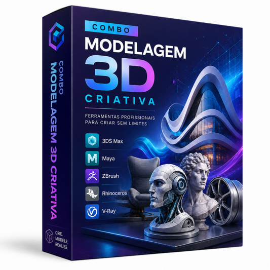 Combo Modelagem 3D Criativa 3DS Max + Maya + ZBrush + Rhinoceros + V-Ray